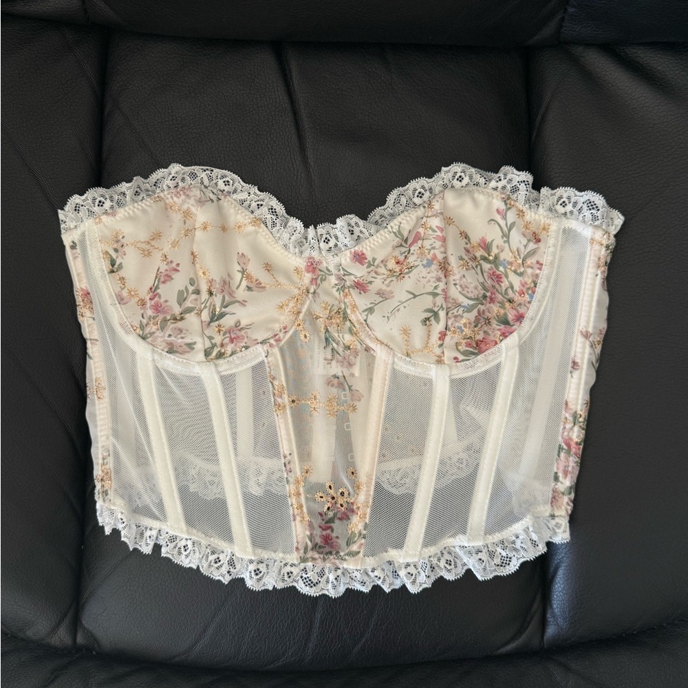 New Floral Lace Bustier crop Corset